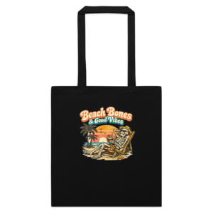 Beach Bones Skeleton Tote Bag | Reusable Cotton Shopper
