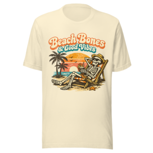 Beach Bones & Good Vibes Skeleton T-Shirt | Unisex t-shirt